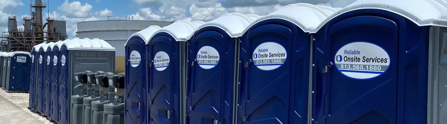 Row of porta potties