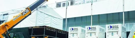 generators at a factory near an aerial lift