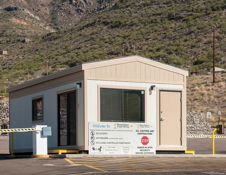 Guard shack built using storage containers