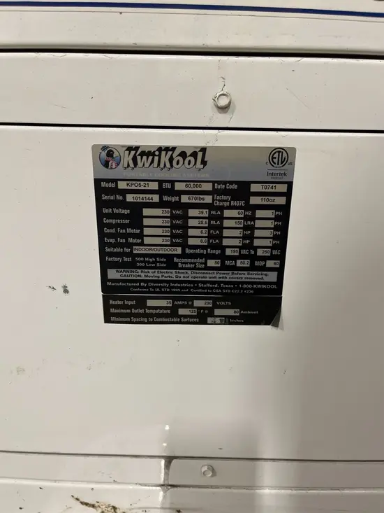 2019 KWIKOOL KP05-21H Portable Air Conditioner