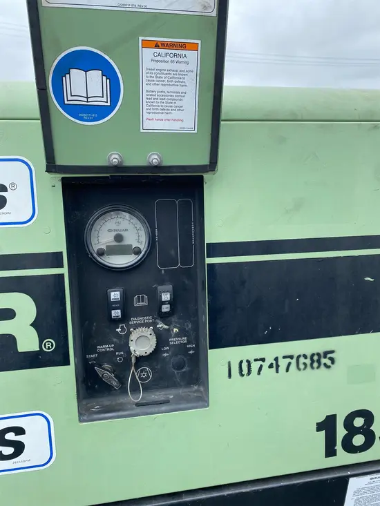 2018 Sullair 185DPQ-KU-T3 Air Compressor