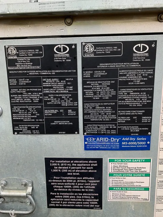2015 Climate by Design International CDH-RL2-138 Dehumidifier