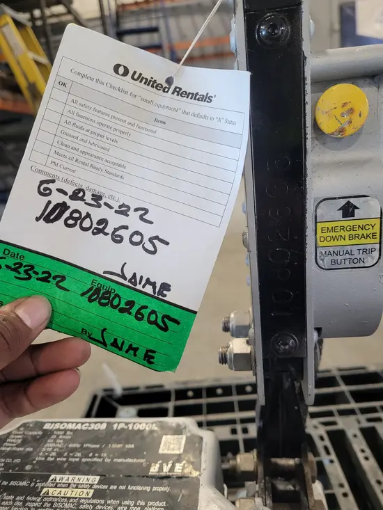 2018 BISOMAC BISO308-1000L Hoist