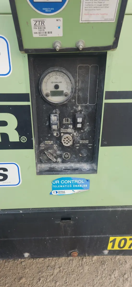 2018 Sullair 185DPQ-KU-T3 Air Compressor