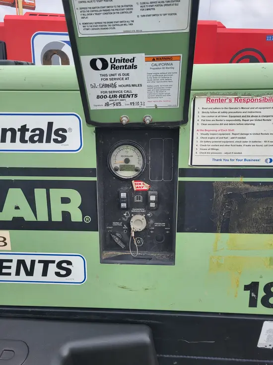 2018 Sullair 185DPQ-KU-T3 Air Compressor
