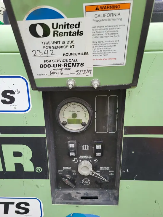 2019 Sullair 185DPQ-KU-T3 Air Compressor