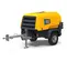 Yellow and gray Atlas Copco diesel powered compressor