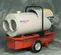 Grey and red FROSTFGHTR Heater, 420,000-500,000 BTU/h, Diesel/Oil, Ducted