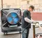 Black PORTACOOL Portable Indoor/Outdoor Evaporative Cooling Fan, 12,500 CFM, 24-36 in.