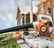 Gray and orange and black STIHL Hand-held Blower, Gas Powered