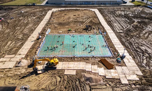 Ground Protection matting at construction site