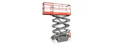 orange scissor lift unextended