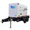 White and black DOOSAN 65-70 kW Towable Generator, Tier 4 Diesel