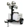 White Generac diesel powered towable light tower with generator